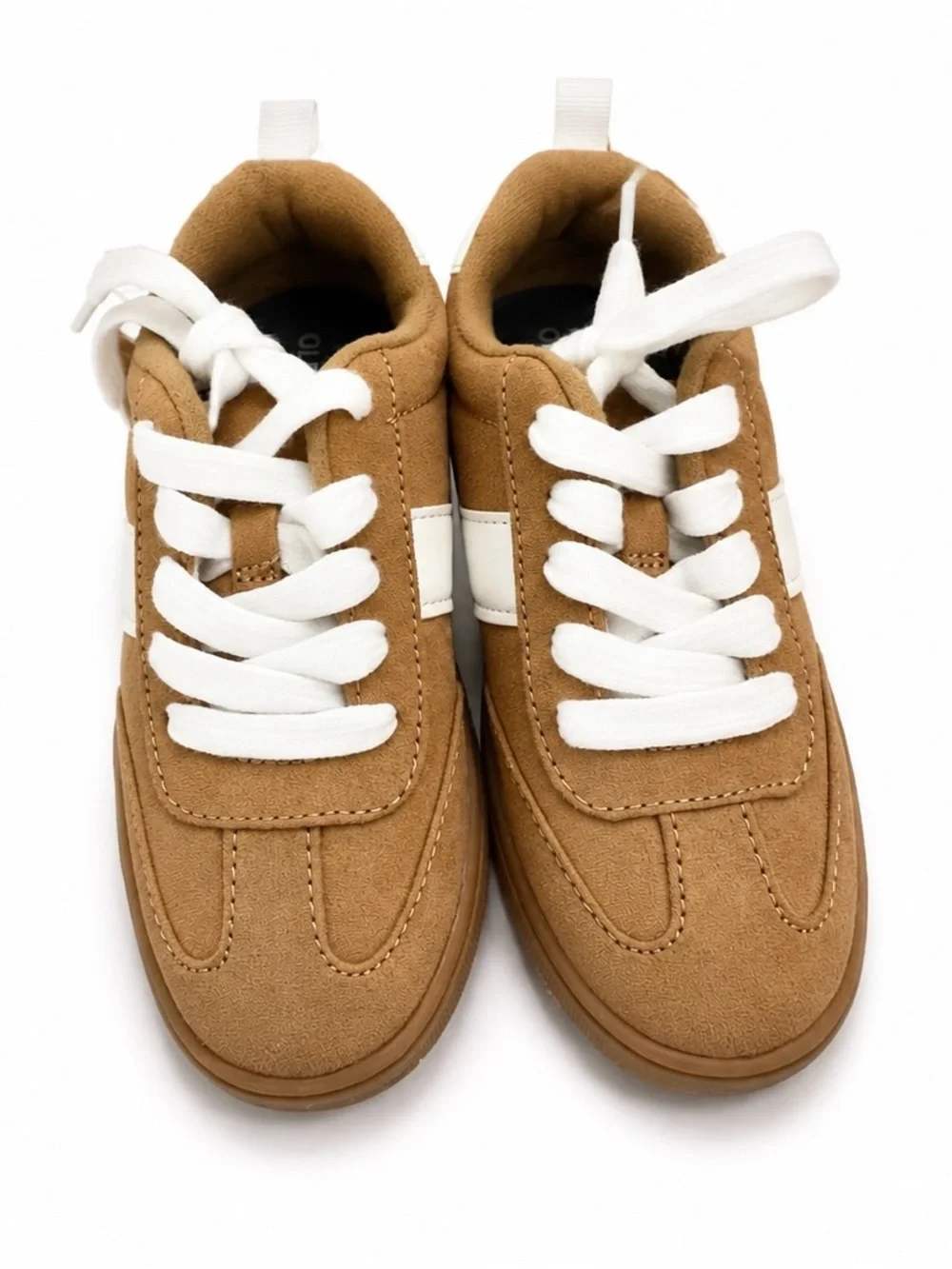 Old Navy Kids Toddler Size 12 Tan White Retro Lace Up Sneakers